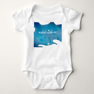 Blå rustik akvarell jeans textur lägg till namn ti t shirt