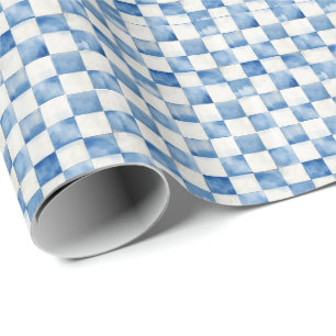 Blå rutig dekorativ presentpapper
