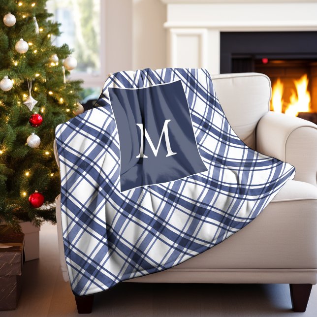 Blå Rutig Filta Fleecefilt (Blue Plaid Blanket
)