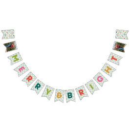 Blå rutig Merry & Bright flaggbanner Vimplar