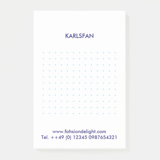 Blå rutiga anteckningar post-it block (Framsida)