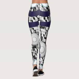 blå rutiga vita leggings tonåring