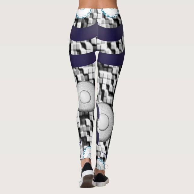 blå rutiga vita leggings tonåring (Baksida)