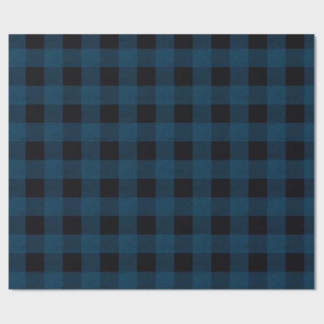Blå rutigt presentpapper (Platt)