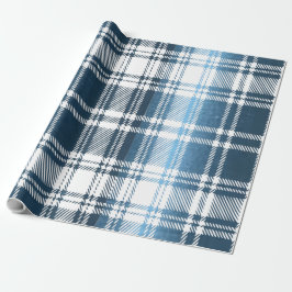 Blå rutigt presentpapper