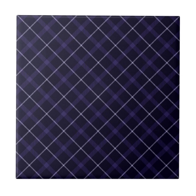Blå rutigt / Tartan Kakelplatta (Framsidan)