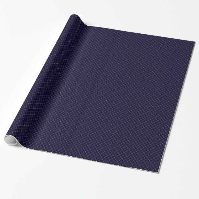 Blå rutigt / Tartan Presentpapper (Utrullad)
