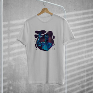 Blå rymd Alien Fantasy T Shirt