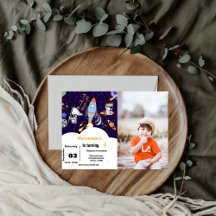 Blå Rymden astronaut-pojkfödelsedag