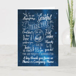 Blå rymden tack Pension Kort