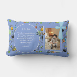 Blå rymden temat BAUTIZO PHOTO Bible Verse GIFT Lumbarkudde
