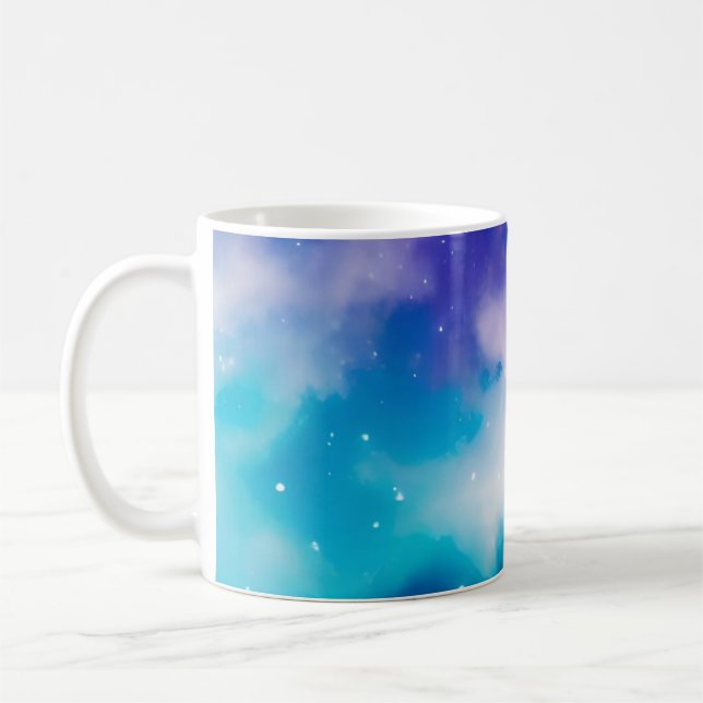 Blå rymdfärgen Nebulae Mugg (Vänster)