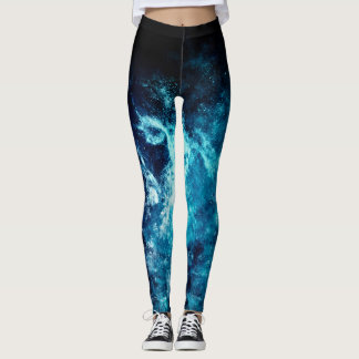 Blå rymdgalaxen leggings