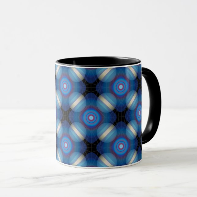 Blå Rymdgeometrisk Mugg (Framsida höger)
