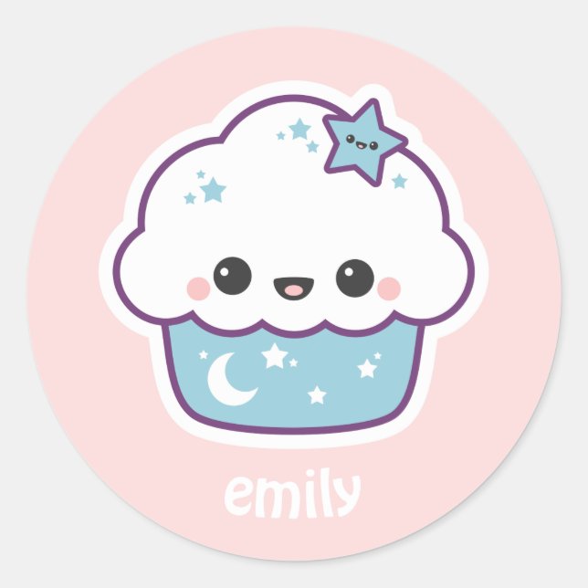 Blå rymdkummel runt klistermärke (Framsida)