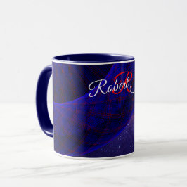 Blå rymdonutgeometrisk kaffemugg