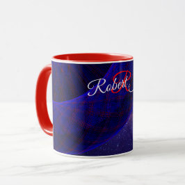 Blå rymtdonuts geometrisk kaffemugg