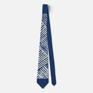 Blå Rytm | Indigo Blå Geometrisk Mönster Slips