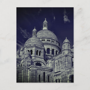 Blå Sacre Coeur Paris Europa Resa Vykort