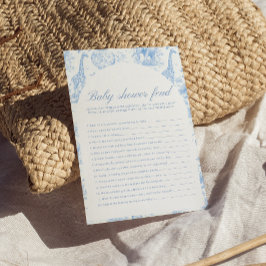 Blå Safari Toile de Jouy Baby Shower Feud-spel