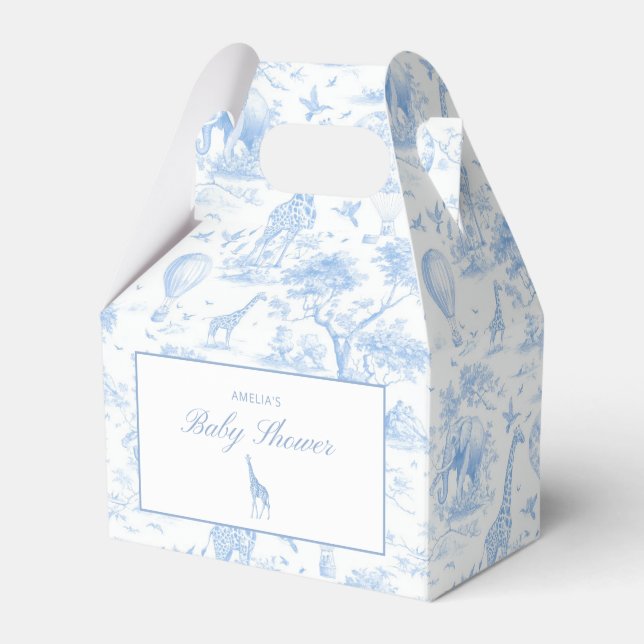 Blå Safari Toile de Jouy Presentaskar (Framsidan Sidan)