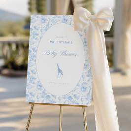 Blå Safari Toile de Jouy välkomstskylt