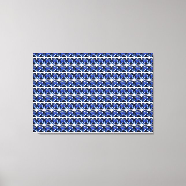 Blå Safir Cushion-Cut Mønster Canvastryck (Framsida)