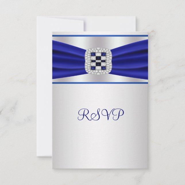 Blå Safir Diamant RSVP OSA Kort (Framsida)