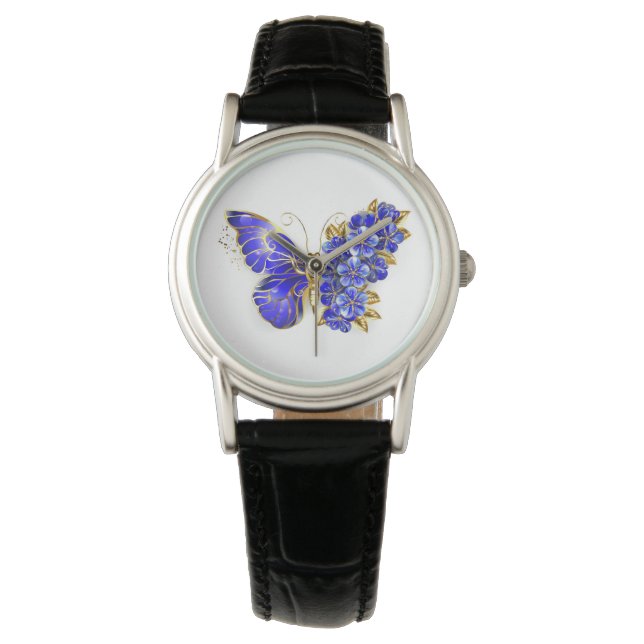 Blå Safir Fjäril Armbandsur (Framsida)