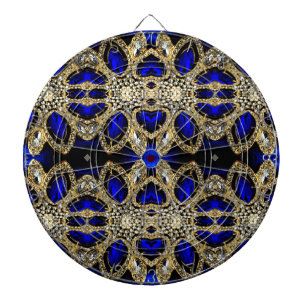 Blå safir gemstone-diamant guld darttavla