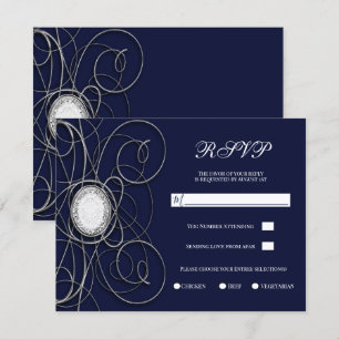 Blå Safir & Silver Diamant Jubileum RSVP Inbjudningar
