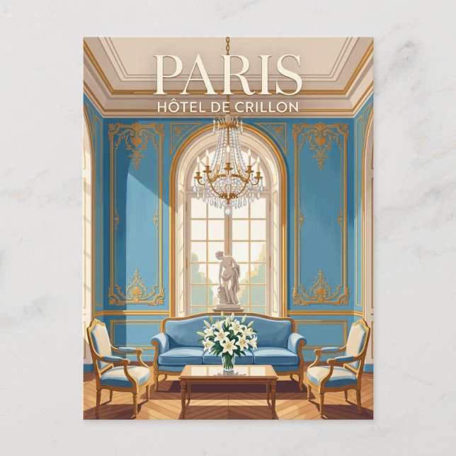 Blå salongen på Hôtel de Crillon Frankrike Vykort (Framsida)