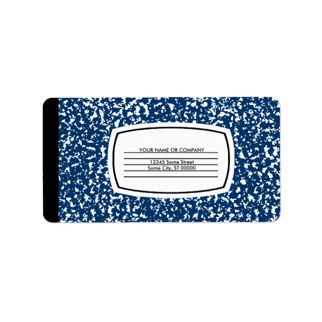 blå sammansättning bok adressetikett (Framsidan)