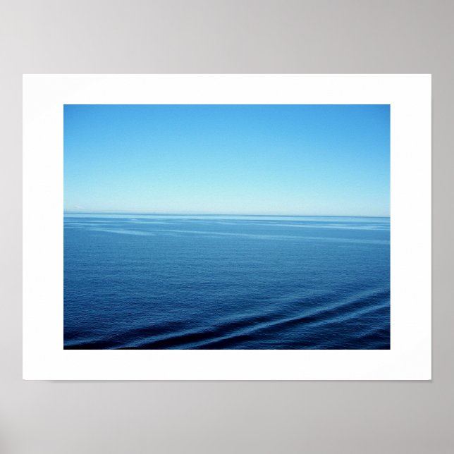Blå sammet Pacific Ocean Färg Fotografi Poster (Framsidan)