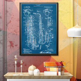 Blå | Saxofonpatent Poster