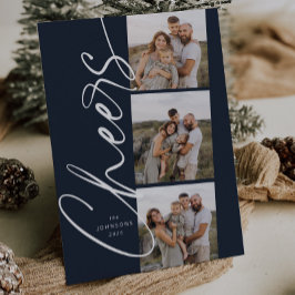 Blå schackbräde - enkel modern Elegant - Jul Julkort