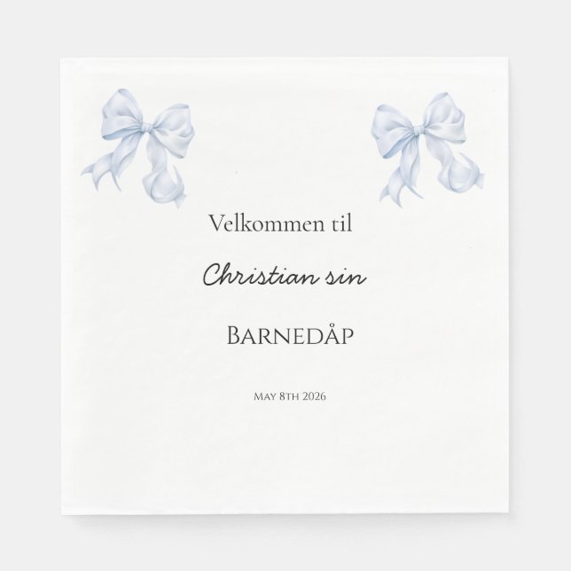 Blå Scharf servietter dop Pappersservett (Framsidan)