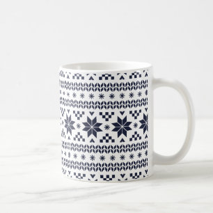 Blå schäst Isle Mönster Kaffemugg