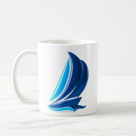 Blå segelbåtsäventyr kaffemugg