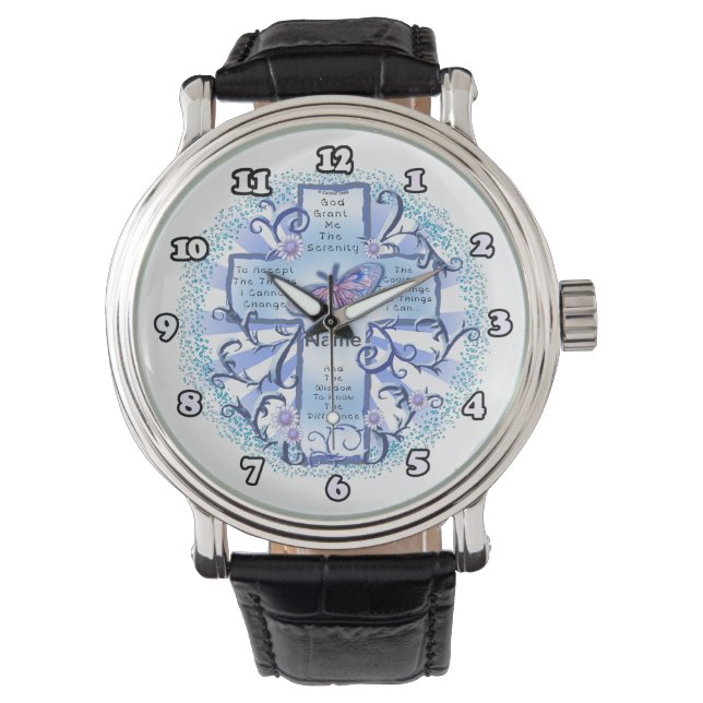 Blå Serenitets Kors Armbandsur (Framsida)