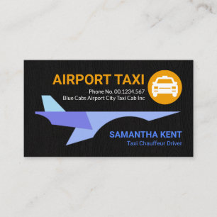 Blå Shades Svarta grunge Jet-flygplatsen Taxi Visitkort