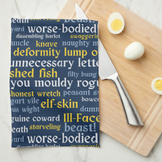Blå Shakespeare Insult Funny Literature Kökshandduk