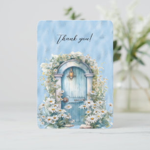 Blå Shimmer Garden Door-Daisyn - ett kort - tack