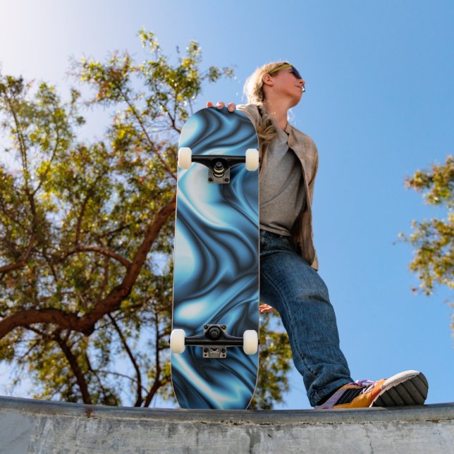Blå Sidenvåg Mini Skateboard Bräda 18,5 Cm (Utomhus 1)
