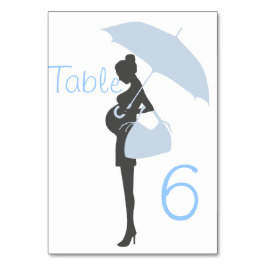 Blå Silhouette Baby Shower Bord-kort Bordsnummer