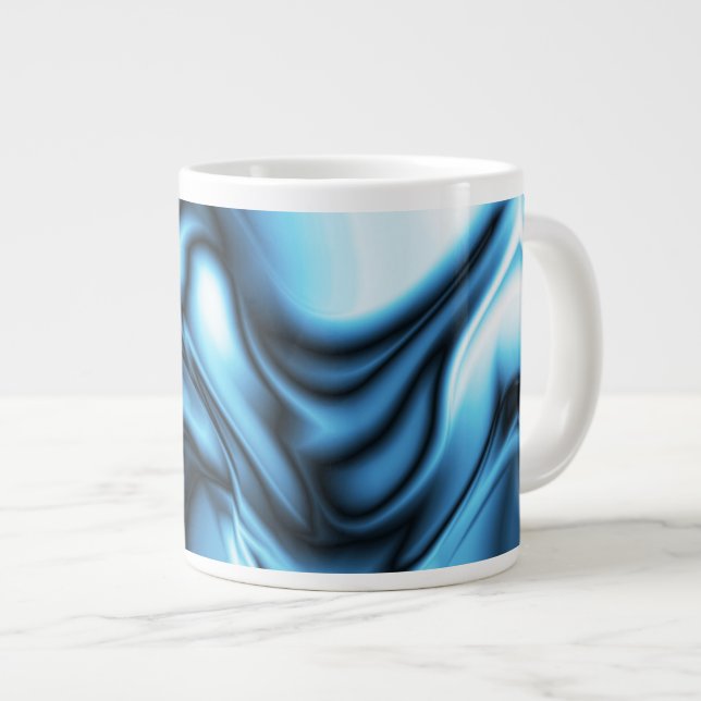 Blå Silke Jumbo Mugg (Framsida höger)