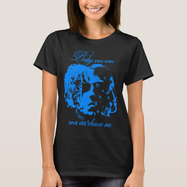 Blå Sillhouette Indieband T Shirt (Framsida)