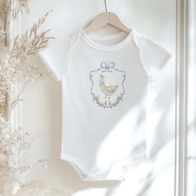 Blå Silly Goose-båge Crest Baby shower T Shirt (Skapare uppladdad)