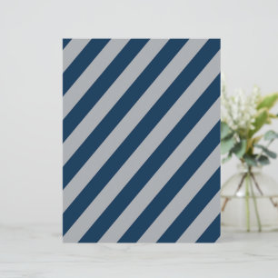 Blå & Silver diagonala ränder Scrapbookpapper