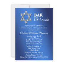 Blå silver pub mitzvah firande